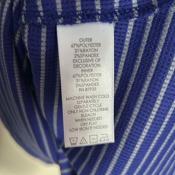 NWOT LOGO by Lori Goldstein lapis/nickel waffle knit tunic tank top size XXS - Picture 7 of 7